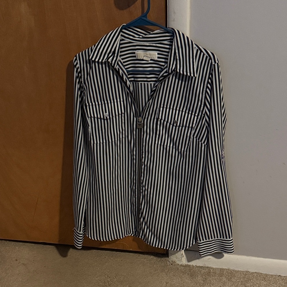 Michael Kors Monochrome Striped Top